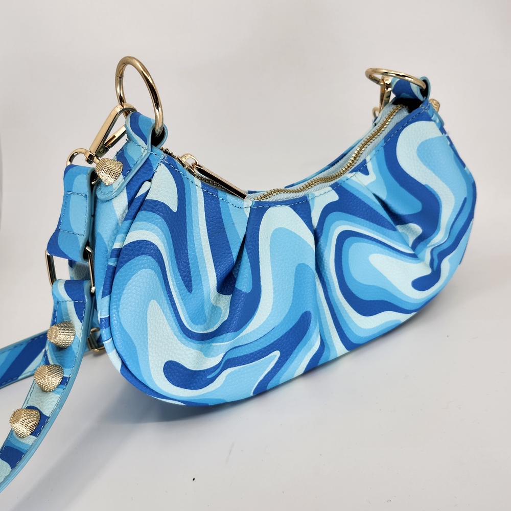 Skinny Dip London Devyn Dolphin Bag Blue Swirl Women's Shoulder Crossbody Purse
